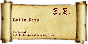 Balla Rita névjegykártya